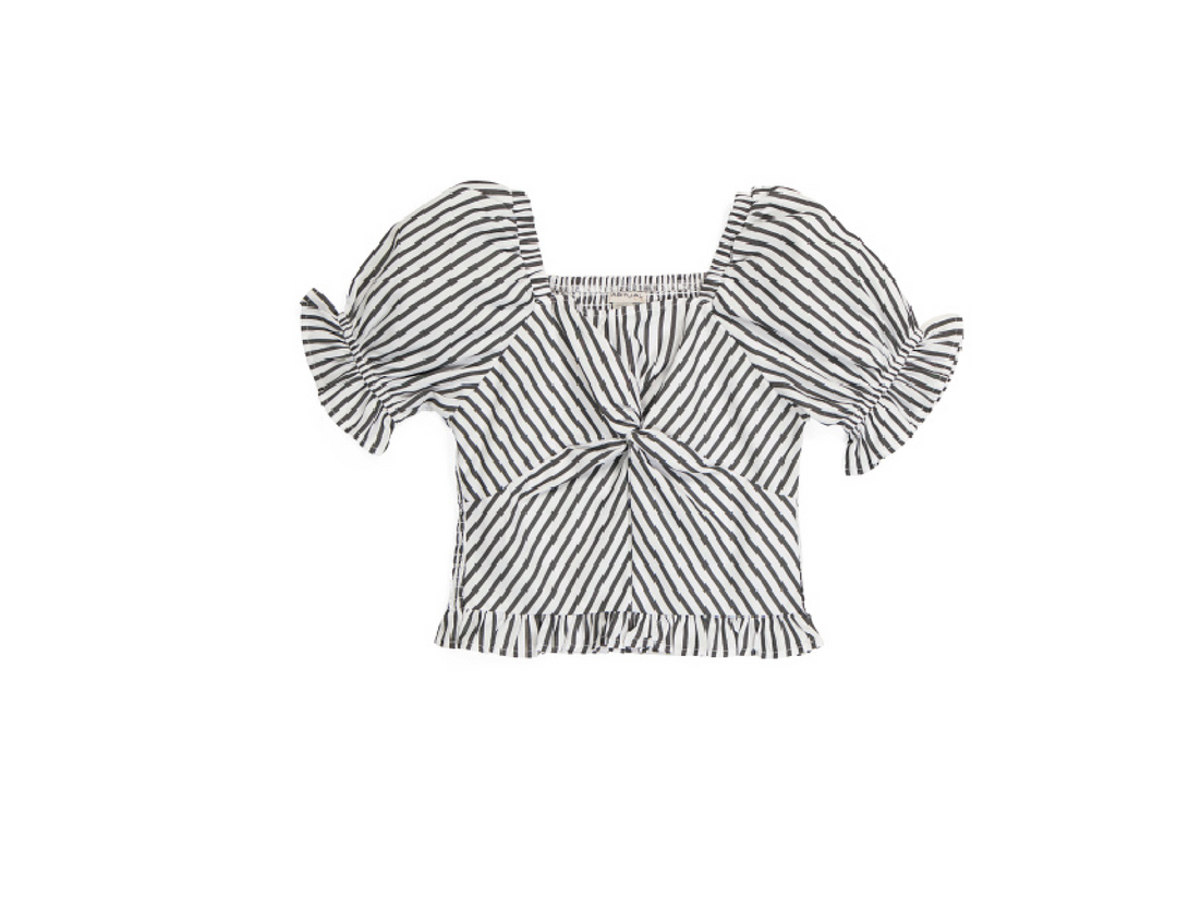 Big Girl Twisted Front Woven Top
