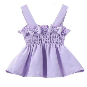 Toddler Girls Frill Trim Shirred Bow Cami Top