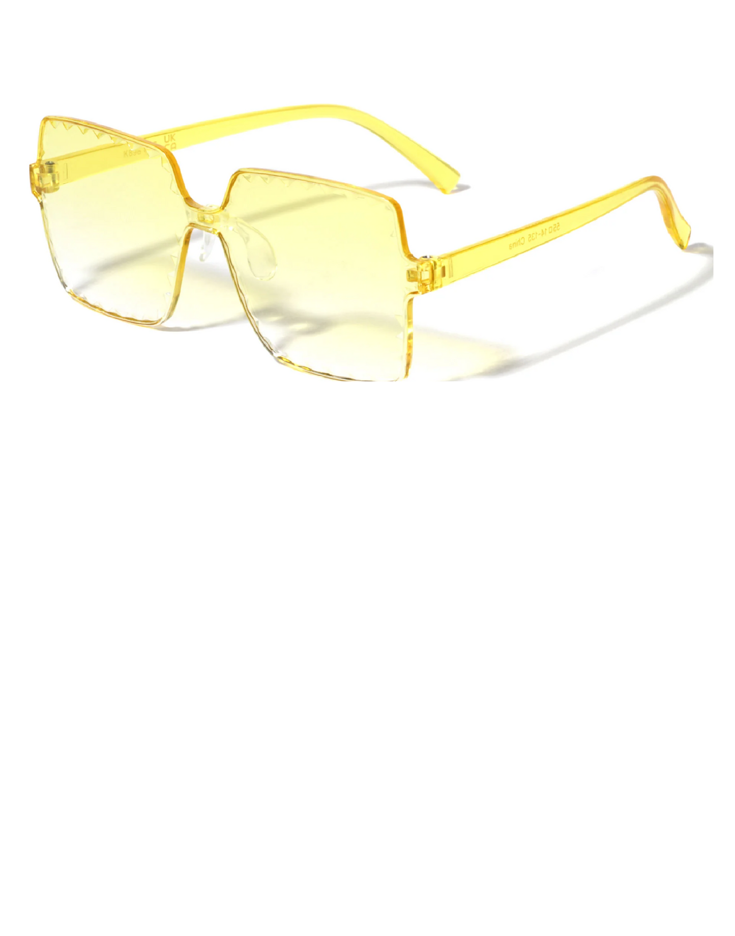 Rimless Crystal Color Square Sunglasses