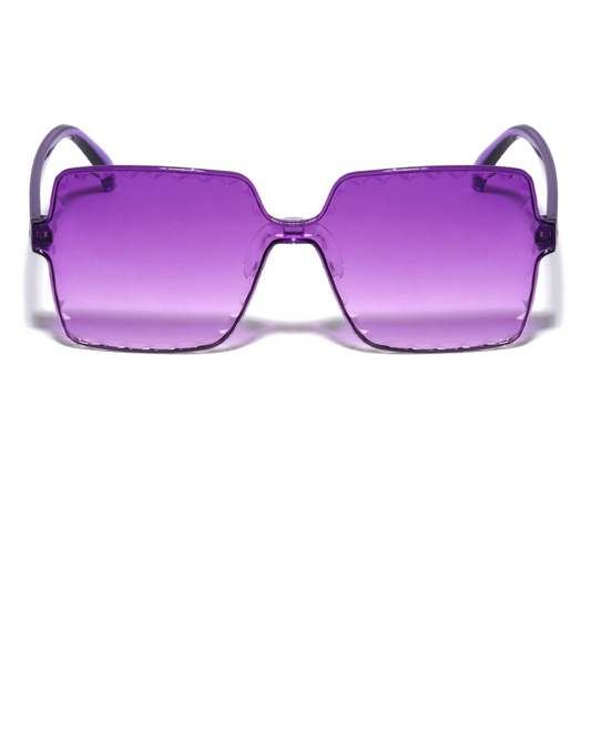 Rimless Crystal Color Square Sunglasses