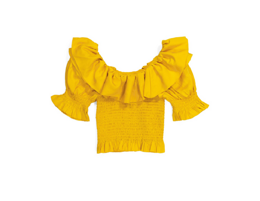 Smocked Ruffle Sleeve Top