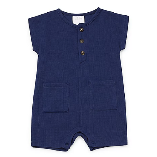 Boys Waffle Short Sleeve Romper