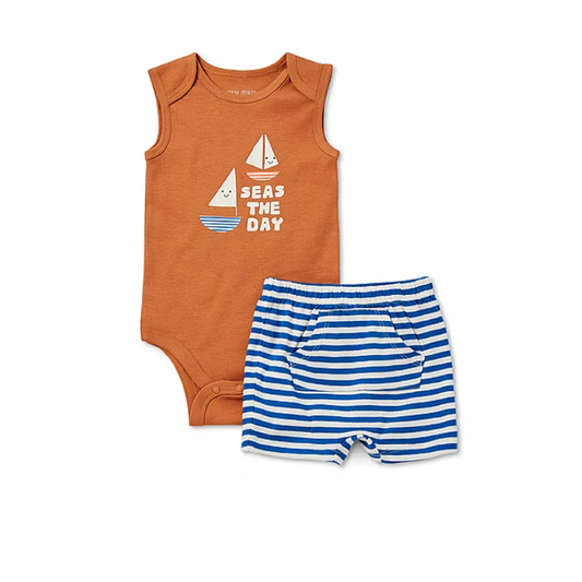 Sea the day Baby Boys 2-pc. Bodysuit Set