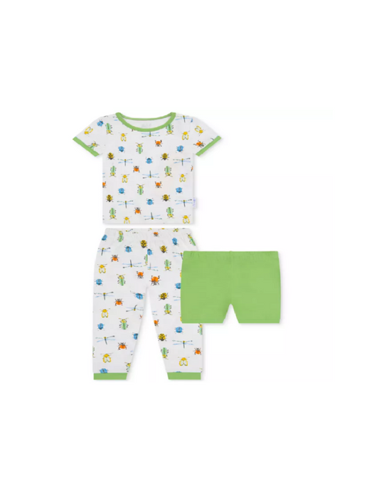 Insect Print Pajama Set with Shorts