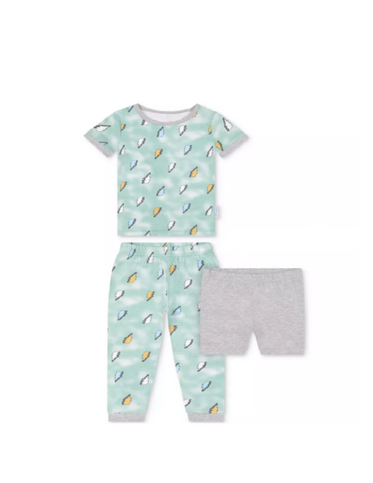 Lightening Print Pajama Set with Short