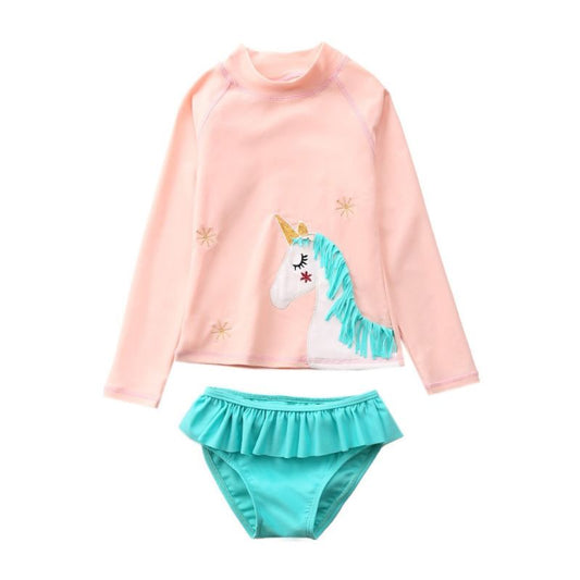 2-Piece Little Girl Unicorn Swimwear